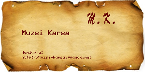 Muzsi Karsa névjegykártya